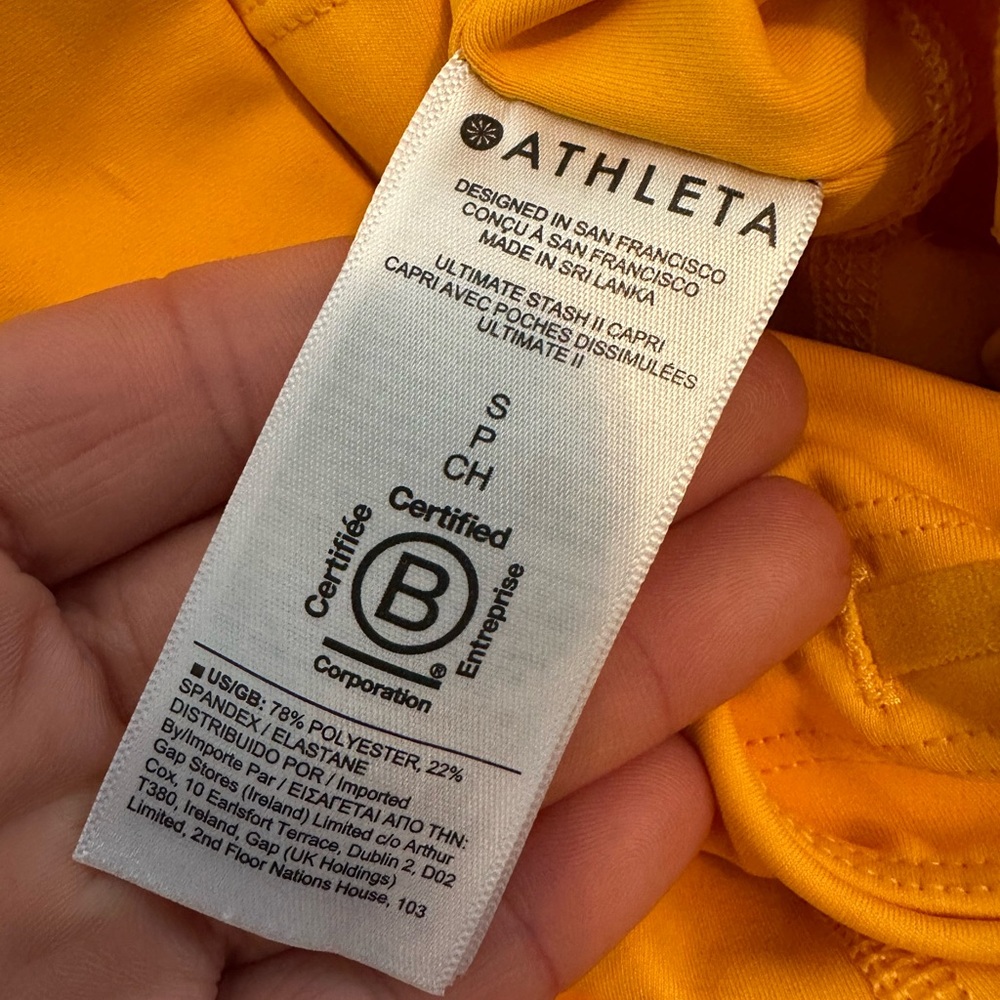 Athleta Women’s Ultimate Stash II Capri Radiant Sunrise Orange Size Small - Picture 6 of 10